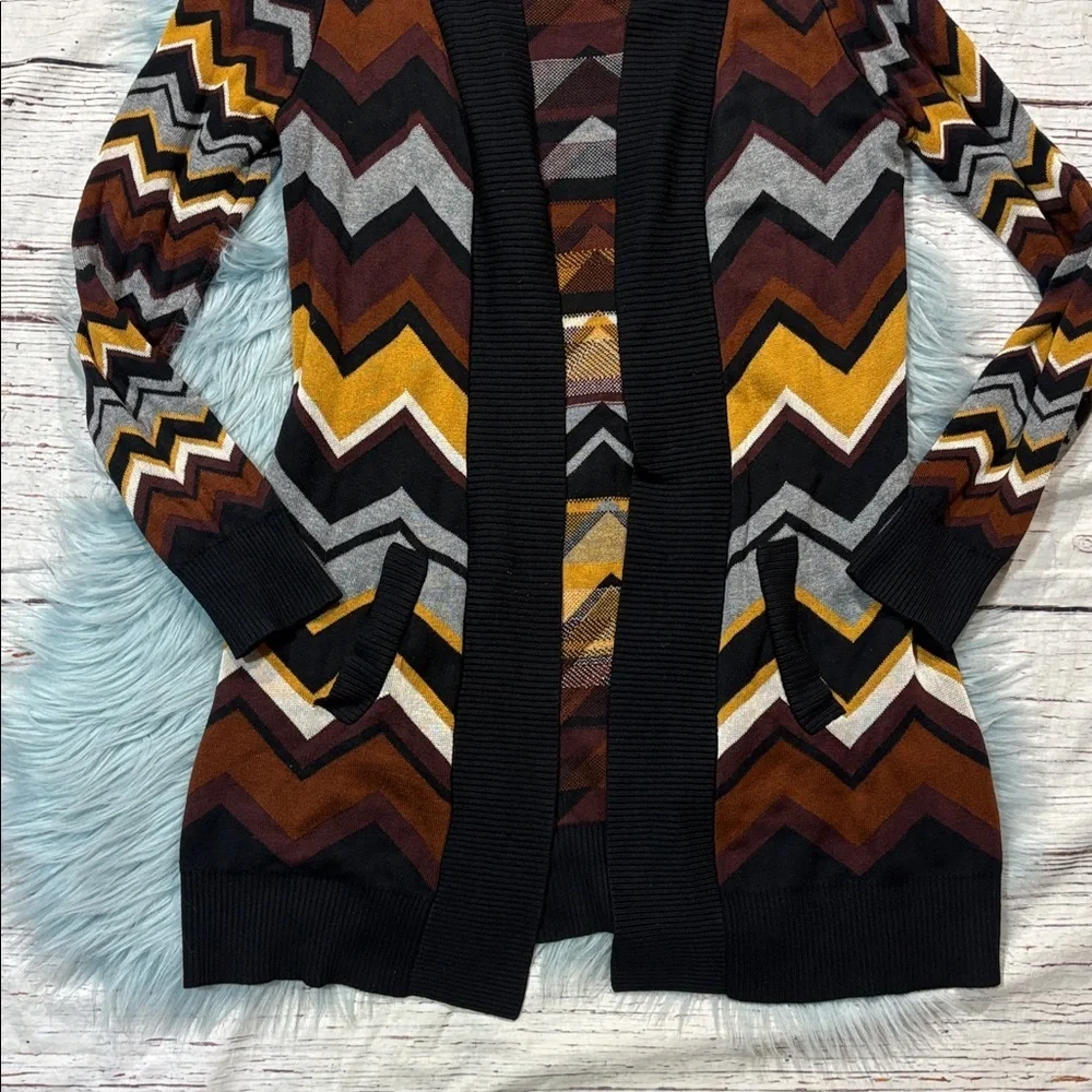 Missoni for Target Earth Toned Chevron Open Front Cardigan
